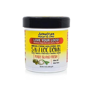 Jamaican Mango & Lime 5-N-1 Loc Down Mega Firm Holding Gel 16 Oz - ANNS BEAUTY SUPPLY